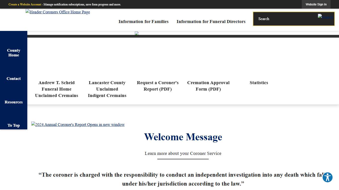 Coroner's Office Lancaster County, PA - Official Website